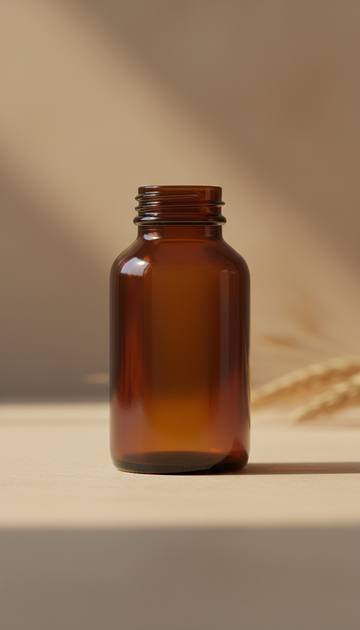 Herbal Supplement Amber Glass Bottle